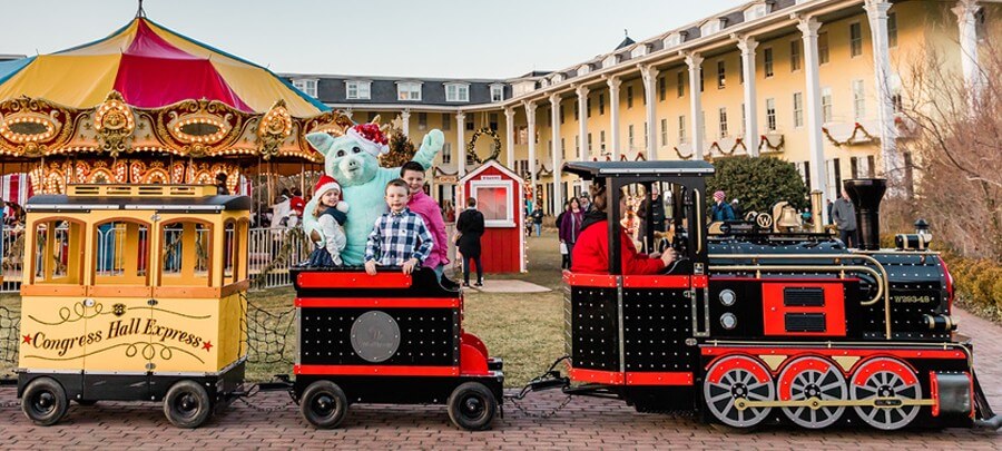 train and carousel at congress hall