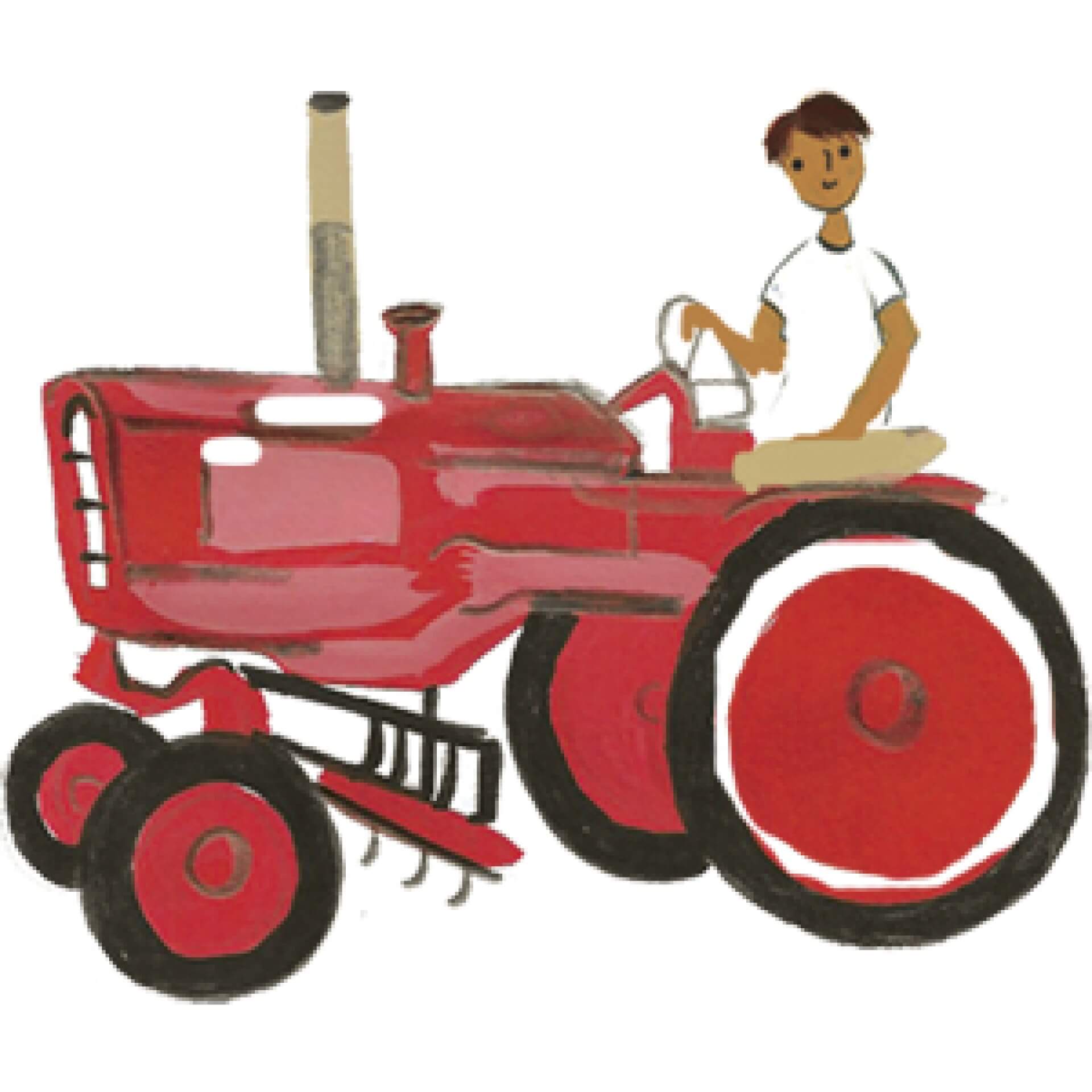 watercolor of a tractor